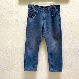 Beverly Hills Polo Club Straight Fit Jeans 32x30 Blue Distressed Denim